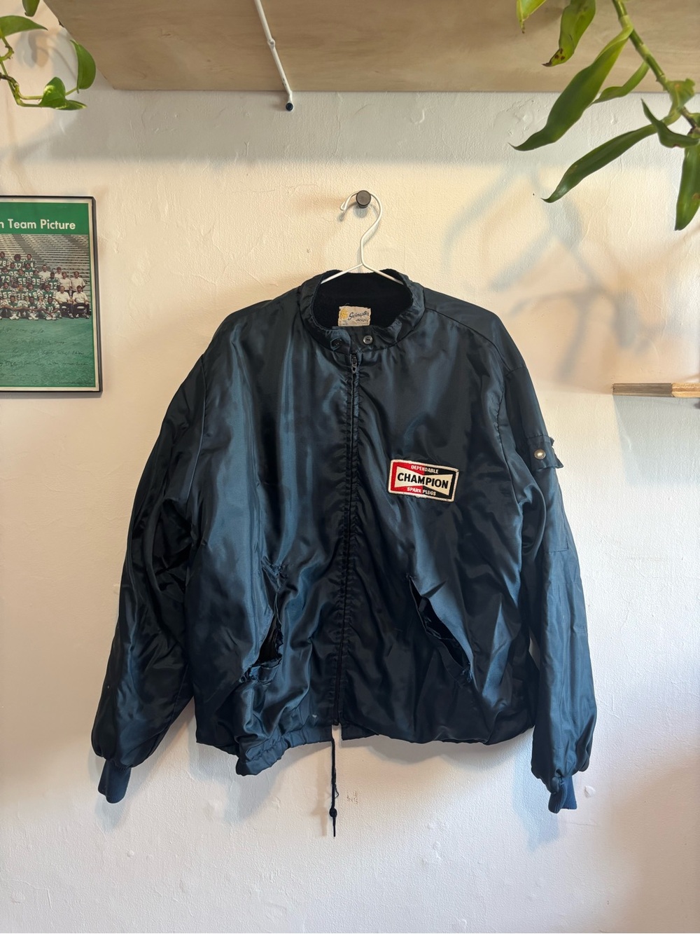 Champion Spark Plugs Blue Satin Bomber